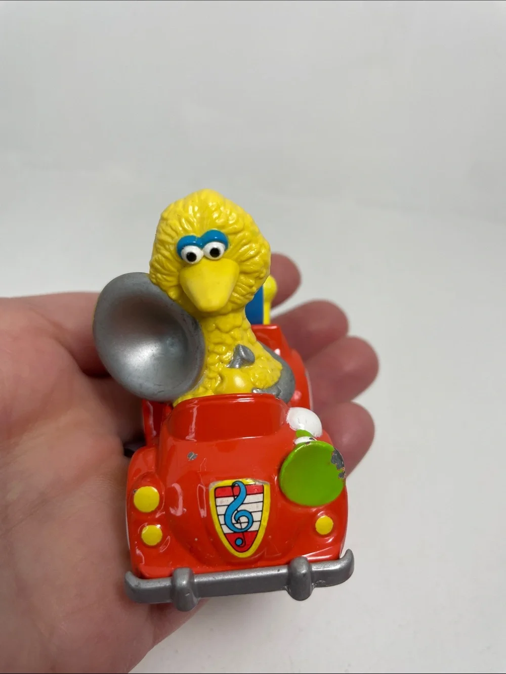 ✨1987 MUPPETS PLAYSKOOL INC Sesame Street BIG BIRD In Red Diecast Car W/Drum✨